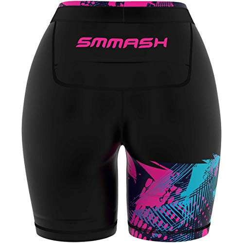 SMMASH Ilumina Deportivo Pantalones Cortos para Mujer, Mallas Running Mujer, Gimnasio, Crossfit, Gym, Outdoor, Material Transpirable y Antibacteriano, (XL)
