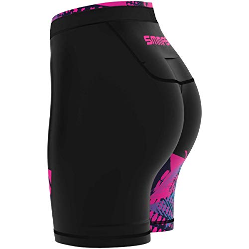 SMMASH Ilumina Deportivo Pantalones Cortos para Mujer, Mallas Running Mujer, Gimnasio, Crossfit, Gym, Outdoor, Material Transpirable y Antibacteriano, (XL)
