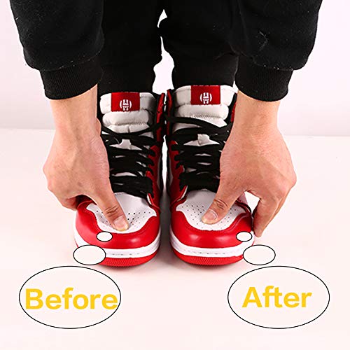 Sneakers Shield 6 Pares, Preventor de Pliegues de Calzado Protector Antiarrugas Suave para Hombres Talla EU 39-45 (Blanco y Negro)