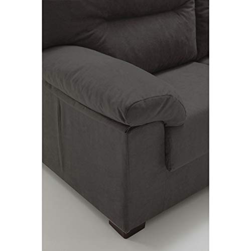 Sofá Odin 3 PLAZAS Tanuk Gris Marengo Sistema de Limpieza ACUALINE 180x87 Fabricado en España (Envío y Subida a Domicilio Incluidos)