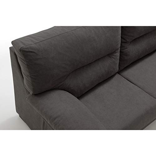Sofá Odin 3 PLAZAS Tanuk Gris Marengo Sistema de Limpieza ACUALINE 180x87 Fabricado en España (Envío y Subida a Domicilio Incluidos)
