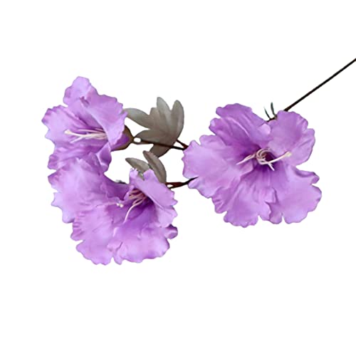 SOQNVLN 1 Ramo De Flores De Hibisco Falsas Artificiales, Flores De Hibisco De Seda Florecientes Realistas, Ramos De Flores Falsas Vintage para Decoración De Bodas En El Hogar. Púrpura