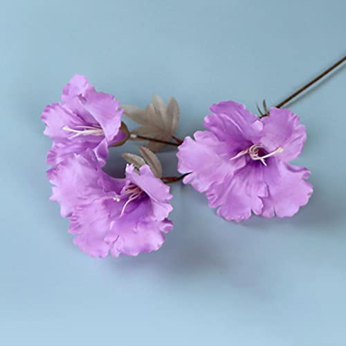 SOQNVLN 1 Ramo De Flores De Hibisco Falsas Artificiales, Flores De Hibisco De Seda Florecientes Realistas, Ramos De Flores Falsas Vintage para Decoración De Bodas En El Hogar. Púrpura