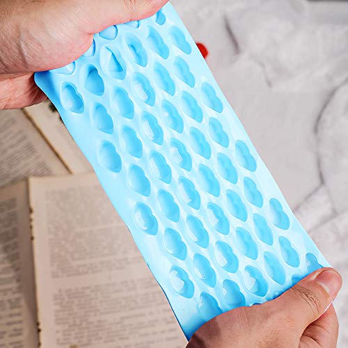 SourceTon - Juego de 3 moldes de silicona con forma de corazón con cuentagotas, moldes de silicona para hornear chocolate, color rojo, azul y verde