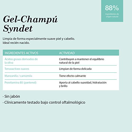 SUAVINEX Regalo Recién Nacido Cosmética Bebé: Gel-champú Syndet 500ml + Crema Pañal 75ml. 2 Productos, Unisex, Dorado