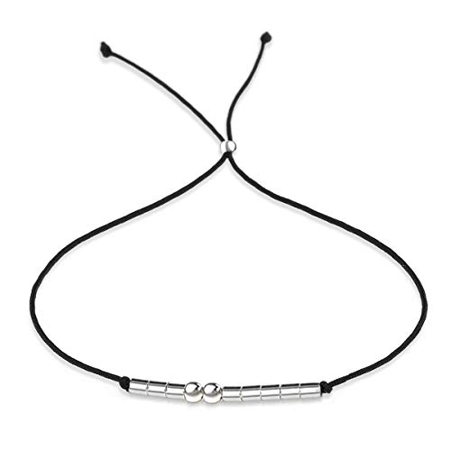 Suyi 80.o Regalos De Cumpleaños para La Abuela Pulsera Código Morse Pulsera De Plata Esterlina Joyas De Cumpleaños 80 Regalos para Mujeres 80