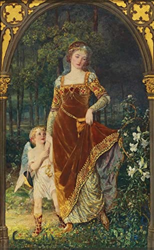 Talbot Hughes The Path of True Love Never Did Run Smooth 1896 b5396 A1 Poster - Papel fotográfico grueso brillante (33/24 inch) (84/59 cm) - Película Decoración de pared Arte Actor Actriz Regalo A