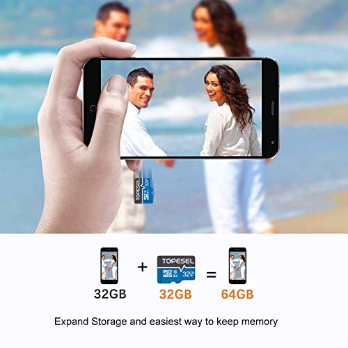 Tarjeta Micro SD 32GB, TOPESEL Tarjeta Memoria Alta Velocidad 85 MB/s SDHC Mini Tarjeta TF para Móvil, Tablet, Cámara, Tarjeta microSD 32GB (Class 10, U1) Azul