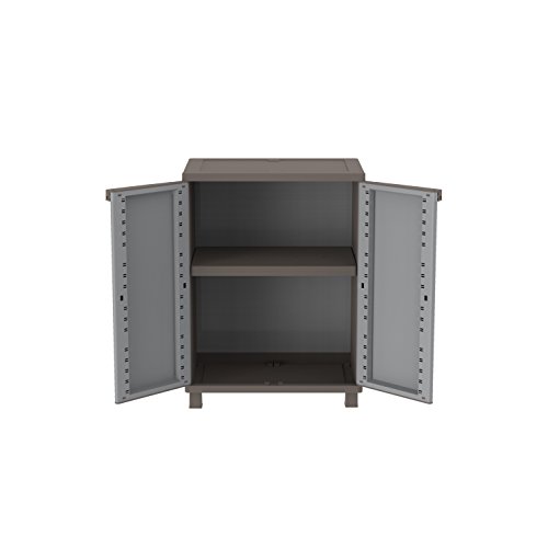 TERRY, Jrattan 68, Armario 2 Puertas con 1 Estante Interno, Gris, 68X37,5X91,5 cm