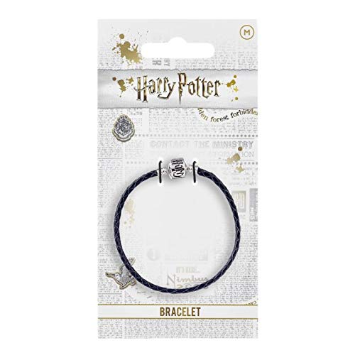 The Carat Shop - Pulsera para niños (17 cm, piel, para cuentas de Harry Potter), color negro