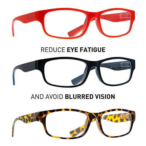 THE READINGS FACTORY Pack 3 Gafas de Lectura Graduadas para Hombre y Mujer. Gafas de Presbicia con Acabado Efecto Mate. Executive +2.0 - TREVI EXECUTIVE