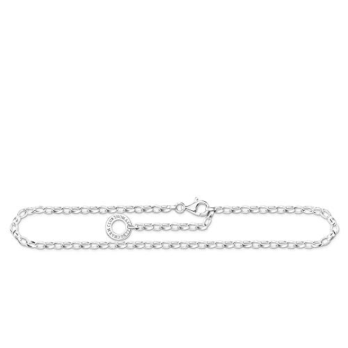 Thomas Sabo Tobillera clásica de charms para mujer, plata de ley 925, X0034-001-12