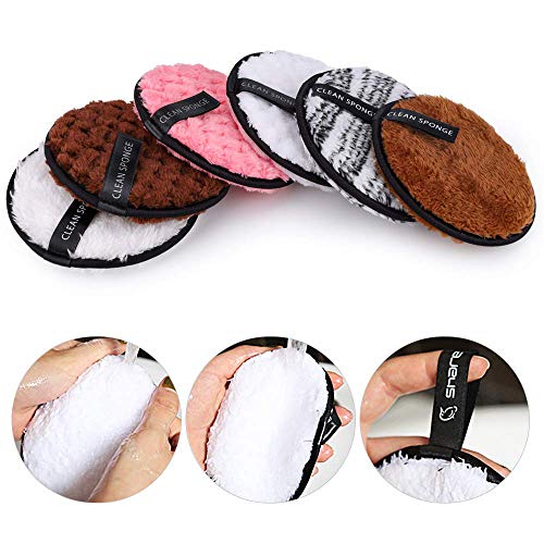 Toalla Desmaquillante Facial Microfibra Lavable/Reutilizable Maquillaje de Limpieza Facial Almohadillas de Felpa, Remover Paño Desmaquillante, Discos Desmaquillantes de Viaje