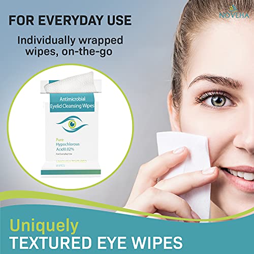 Toallitas antimicrobianas para párpados y pestañas | Para picazón, ojos secos, orzuelos y blefaritis, suaves y naturales, hipoalergénicas y calmantes para ojos sensibles, paquete de 60