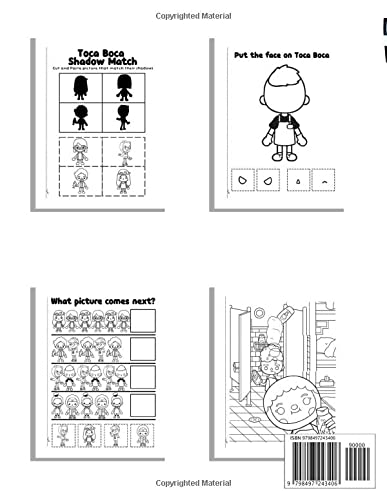 Toca Boca Cut And Paste Workbook For Kids: Lots Of Beautiful Images For Kids To Freely Enjoy And Have Fun With Their Favorite Characters.
