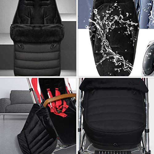 Tomaibaby Tour Al Aire Libre de Invierno para Niños Pequeños Universal Cochecito Saco de Dormir Impermeable Saco para Pies Longitud Altura Temperatura Ajustable Bebé Bunting Bolsa Negro