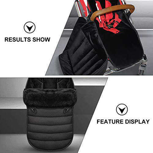 Tomaibaby Tour Al Aire Libre de Invierno para Niños Pequeños Universal Cochecito Saco de Dormir Impermeable Saco para Pies Longitud Altura Temperatura Ajustable Bebé Bunting Bolsa Negro