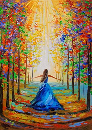 TONZOM Pintar por Números Chica del Bosque, Kit de Pintura por Números para Adultos Niños Principiantes 16 x 20 Pulgadas Pintura en Lienzo Sin Marco