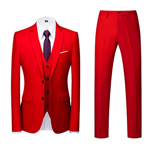 Traje Hombre Suit de 3 Piezas con Chaqueta Chaqueta Chaleco pantalón Hombres Traje de Fiesta de Boda de Negocios Style Traje Ceñido para Hombre Chaleco y Pantalones
