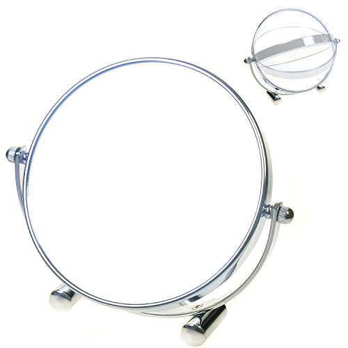 TUKA Espejo Compacto 10x Aumento, 6 Pulgadas Espejo de Baño para Afeitar y Maquillar, Espejo de mesa, Rotación 360 Grados, con Doble Cara: 1:1 y 1:10 Ampliación, Espejo Para Viajar, TKD3142-10x