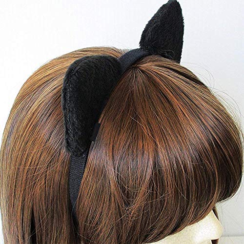 U-M PULABO - Diadema de terciopelo suave con orejas de gato, diadema de Alice para mujeres y niñas, color negro rentable