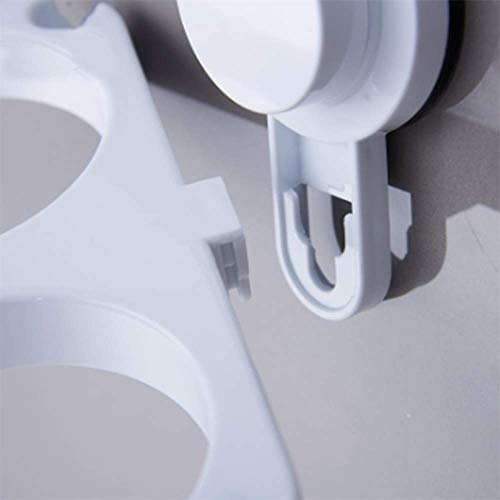 Unishop Estante de Baño para Cepillos y Secador de Pelo, Organizador con Ventosa para Pared, Soporte Pequeño sin Perforaciones