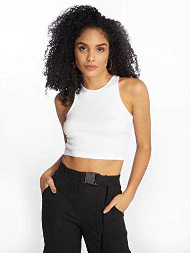 Urban Classics Mujer Cropped Rib Top, Blanco (White 220), XS