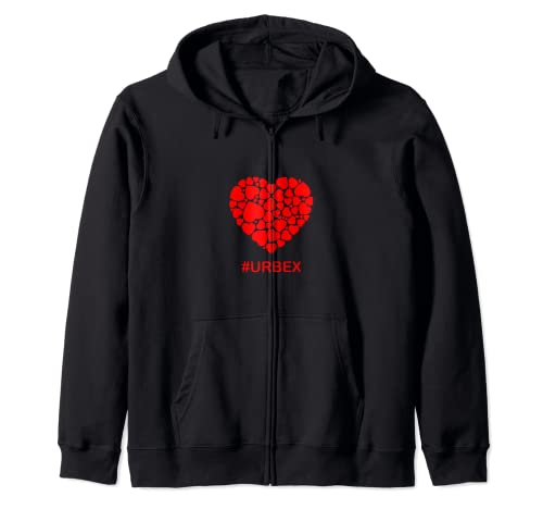 Urban Explorer Rundown Decay Old History #URBEX Diseño de corazón Sudadera con Capucha