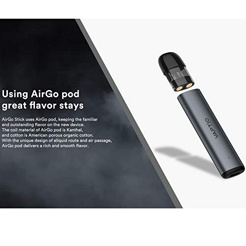 VAPTIO Airgo Stick Kit 350mAh Batería Starter Kit Vaina de cartucho de 1,5 ml Atomizador de 11W Cigarrillo electrónico Vape Pen sin líquido ni nicotina (blanco)