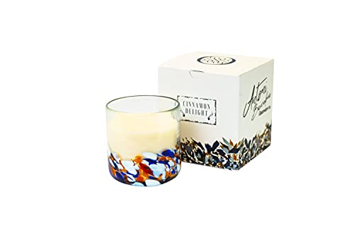 Vela Aromatica Canela Cera de Soja Cristal Artesanal 50 Horas Decorativa Perfumada Aceites Esenciales Naturales Organicos Aromaterapia Relajantes Hogar (Canela)