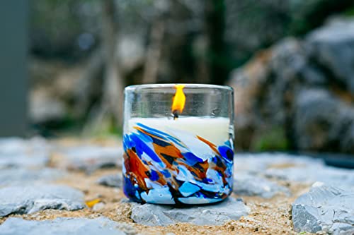 Vela Aromatica Canela Cera de Soja Cristal Artesanal 50 Horas Decorativa Perfumada Aceites Esenciales Naturales Organicos Aromaterapia Relajantes Hogar (Canela)