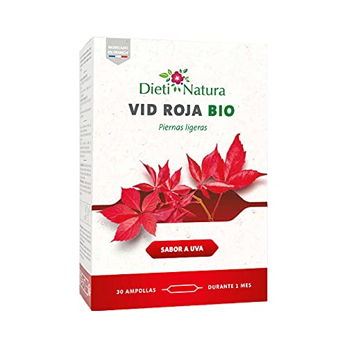 Vid Roja Bio (Ampollas) de Dieti Natura. Ideal para unas piernas ligeras. (30 ampollas de 10ml)