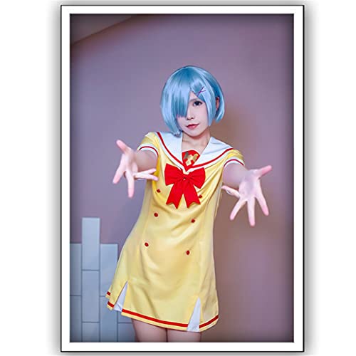 Vida en un mundo diferente desde Zero Emiria REM LEM Cosplay Party Party Lolita Girls Vestido Traje de Halloween (Color : Yellow, Size : M)