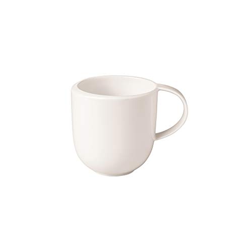 Villeroy & Boch - Taza NewMoon con asa , Moderna taza para té y café, porcelana premium, blanca, apta para lavavajillas