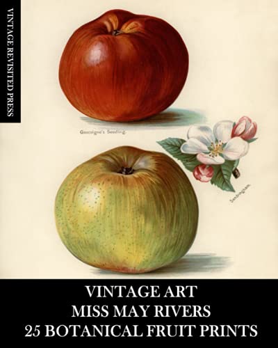 Vintage Art: Miss May Rivers 25 Botanical Fruit Prints: Ephemera for Framing, Collage, Mixed Media, Decoupage and Junk Journals