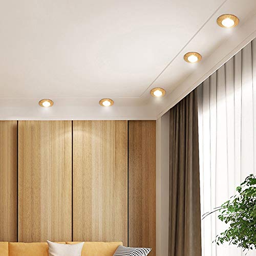 Vinteen Luz de techo de la habitación Downlight LED incorporado de estilo japonés de madera de color que viven Antecedentes Corredor luces 5W 7W pasillo iluminación de la pared del agujero de la lámpa