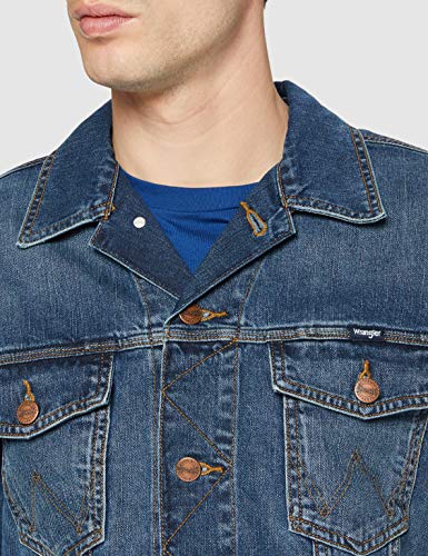 Wrangler Classic Denim Jacket Chaqueta de Mezclilla, Azul (Mid Stone 14v), Medium para Hombre