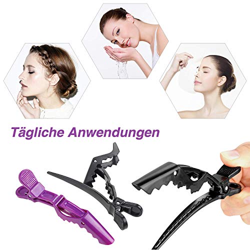 Xrten 12 Pcs Pinzas para el Cabello, Clips Peluquería de Pelo, Cocodrilo Pinzas para el Cabello para Marcar, Peinar, Planchar el Pelo