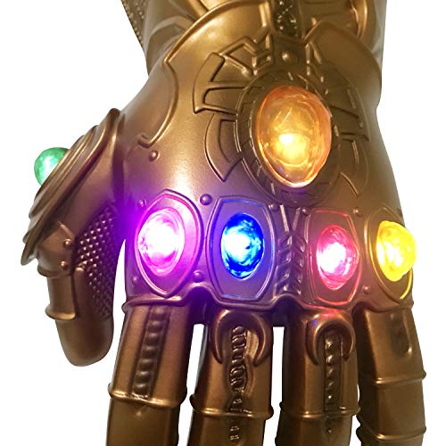 yacn Guante de guantelete infinito Thanos para adulto con guante de luz LED Avengers 4 Movie Toy (niño)