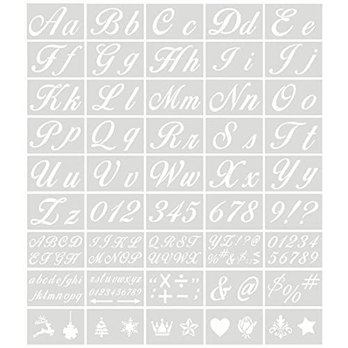 YXHZVON Plantillas para Pintar, 45 Piezas Plantillas de Alfabeto y Números, Plantillas de Alfabeto para Manualidades Reutilizables para Pintar YXHZVON Caligrafía
