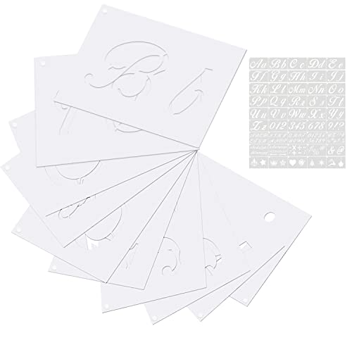 YXHZVON Plantillas para Pintar, 45 Piezas Plantillas de Alfabeto y Números, Plantillas de Alfabeto para Manualidades Reutilizables para Pintar YXHZVON Caligrafía