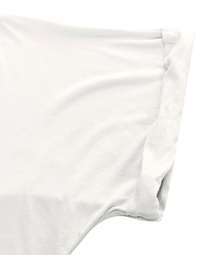 ZANZEA Camisetas Mujer Manga Corta Verano Holgada Top Tallas Grandes Baratas Cuello V Casual Blusa Suelta Color Sólido/Estampado T Shirt 01 Color Sólido-Blanco L