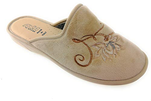 Zapatilla perfumada para Mujer con Bordado Made in Italy Color Beige - número 42