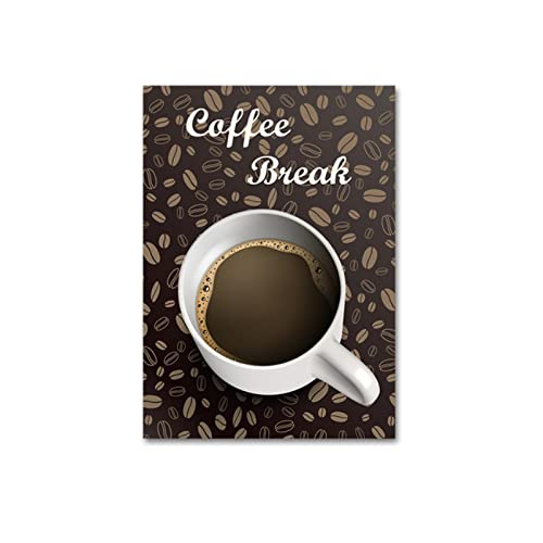 zhaoyangeng Vintage Europa Coffee Break Canvas Print Paintings Póster de Cocina Pop Wall Art Pictures Restaurant Home Decor - 40x50cmx2 Sin Marco