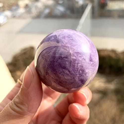 1 PCS Cuarzo Natural Dream Amathyst Esfera curativa Violeta Crystal Ball for el Regalo de la decoración del hogar Cristal de curación Natural (Size : 56-61mm)