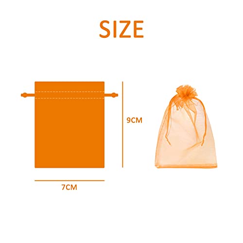 100 Piezas color Bolsas de Organza de Regalo para Favores de Fiesta de Boda y Envoltura de Joyas, Bolsitas de Organza, Bolsas para Envoltura de Joyas para Boda Favores y Joyas（7x9cm）