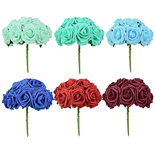 10/25 Piezas 7cm Rosa Beige PE Espuma Rosa Flor Artificial Novia Ramo hogar Boda decoración Scrapbooking DIY artesanía Falso Floral-B09,25P
