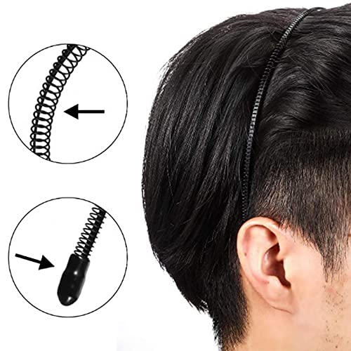 12 piezas Diademas de Metal, Aro de pelo de metal negro, Diademas de Metal ondulado, Unisex Elástico Primavera Diadema, para el Cabello Peinado Pinchos Aro de Pelo Accesorios