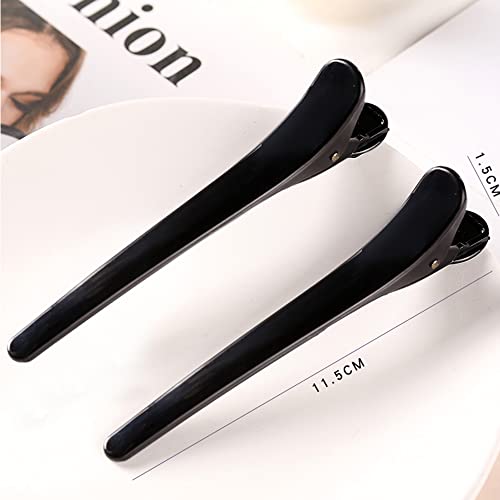 12 Piezas Pinzas Pelo Peluqueria,Plastico Clip para Cabello Pinzas de Peluqueria Profesional para Decorar y Cabello Estilismo de Salón Accesorios,Negro.