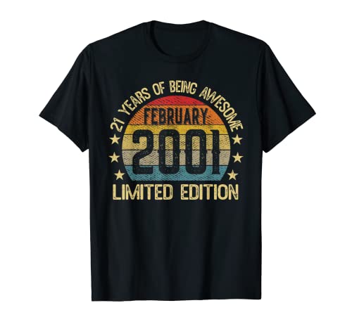 21 Year Old February 2001 Limited Edition 21st Birthday Camiseta